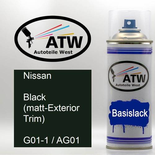 Nissan, Black (matt-Exterior Trim), G01-1 / AG01: 400ml Sprühdose, von ATW Autoteile West.